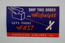 Vintage Kofferaufkleber American Airlines "Airfreight"   50er Jahre