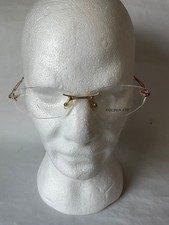 Randlose Titan Damen Brille -  Super Leicht - Gold mit farbigen Applikationen 6