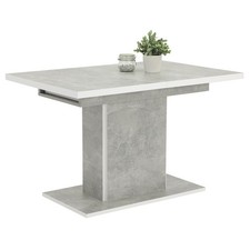 Esstisch - Betonoptik-weiß -