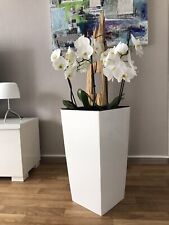 Blumenkübel Hochglanz Blumentopf Pflanzkübel Pflanzeinsatz Weiß Höhe 60cm