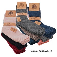 + Alpaka Socken  Wollsocken Kuschelsocken warm - 3 Paar - 90-100% ALPAKA-WOLLE!!
