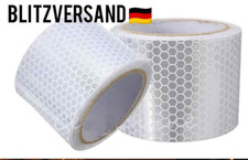 Reflektorfolie Reflektorband Selbstklebend Warnaufkleber Warnfolie Weiß 3Mtrx5cm