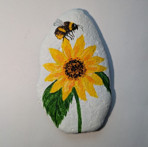 Bemalter stein sonnenblume - stein,,
