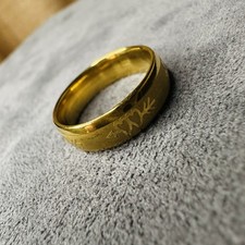 Ring Edelstahl gold Herzen Pfeil Gravur Größe 56 Damen Herren Schmuck Geschenk