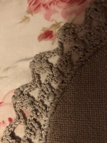 Deckchen leinen mit - mit, spitze