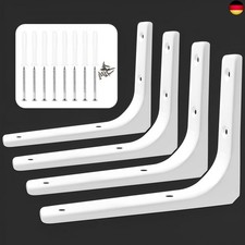 4 Stück Regalhalterungen Schwerlast mit Schrauben und Bolzen, 8 Zoll 