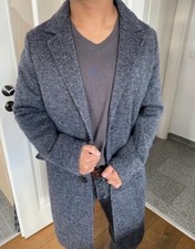 Zara Herren Business Freizeit Mantel Herbst Gr. S M Parka Jacke Wolle grau Mango