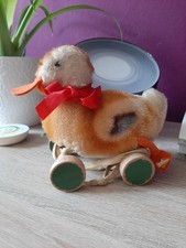 Original Nachzieh Ente von STEIFF, mit Knopf