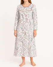 Damen Nachthemd Sleepshirt  Winter warm Blätter  4 Farben M - 3XL  40-54