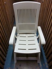 Klappsessel Tampa weiß Hochlehner Rückenlehne verstellbar Klappstuhl Armlehne