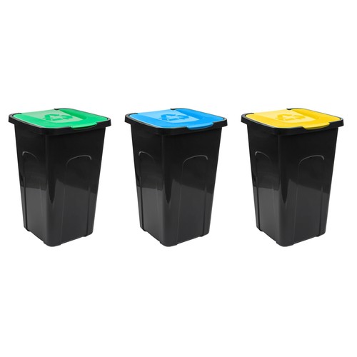 Mülleimer 50l klappdeckel 3er - mülleimer,