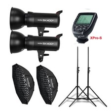 2X Godox SK400II Studioblitz + 95cm Softbox + Stativ + XPro-S Trigger Für Sony