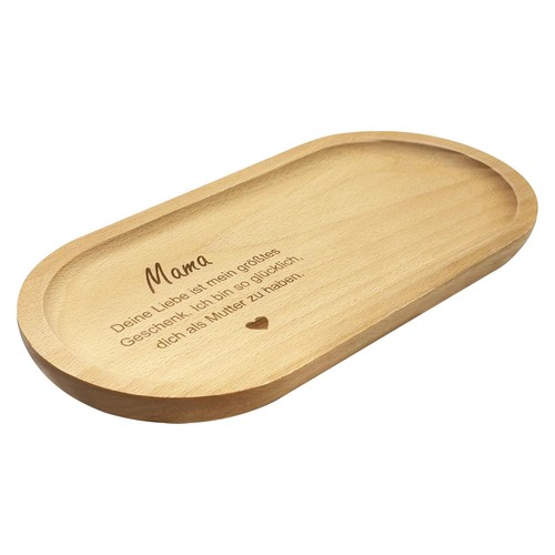 Deko tablett holz - tablett, oval