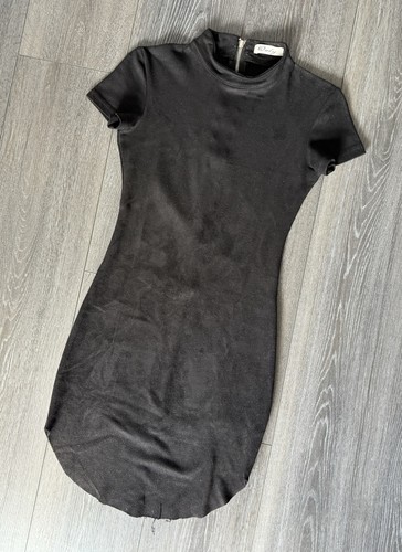 Wildleder optik kleid mit - wildleder,