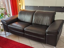 Ledersofa / Couch, Beidseitig Elektrisch ausfahrbar, Trentino Leder