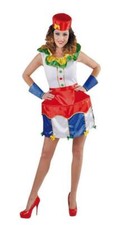 Clown Clownin Harlekin Kostüm Kleid Zirkus Pirrot Kasper Weste Frack Jacke Damen