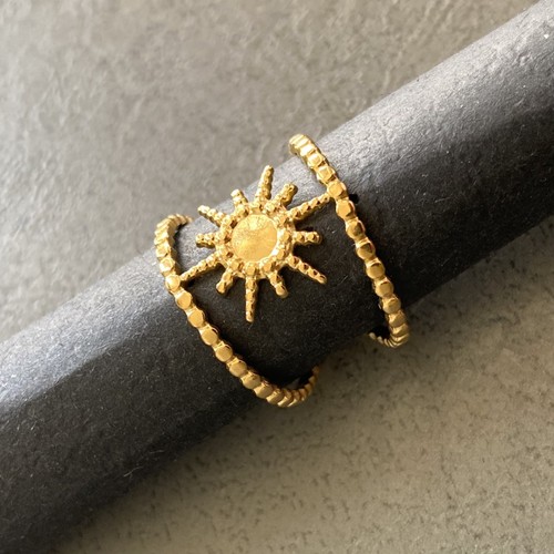 Edelstahl ring gold sonne eos - edelstahl,