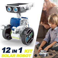 Solar Roboter Bausatz für Kinder 8-14 | 12 in 1 Baukasten mit Solarpanel