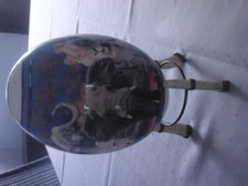 Straußenei mit Ständer bemalt (Decoupage?) big 5,  22 cm mit Ständer (Stoßzähnen