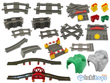 Lego® Duplo Eisenbahn TRAIN Schienen Gerade Gebogene Weiche Gleis DUNKELGRAU ZUG