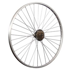 28 Zoll Fahrrad Laufrad Hinterrad Aluminiumfelge mit 6 fach Schraubkranz silber