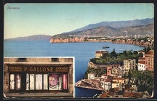 Sorrento, Textilgeschäft von P. Gallone, Ortsansicht, Ansichtskarte 