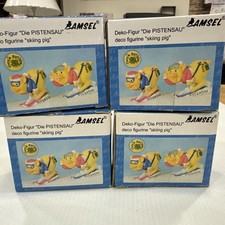 Deko Figuren Schweine Set, „Die Pistensau“, 4 Artikel 8 Teile, Dekoration