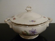 Suppenterrine mit Blumen Porzellan aus Tułowice*Poland* Gemarkt