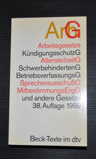 ARBEITSGESETZE ARBG - 38. Auflage 1989 - Beck Texte im DTV - Taschenbuch