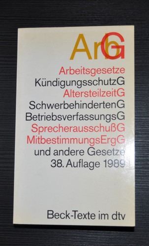 Arbeitsgesetze arbg 38 - -,