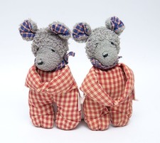 Käthe Kruse 2x Maus kariert Frottee Greifling Kuscheltier Stofftier