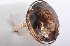 Rauchtopas Ring 585 14K Rosé