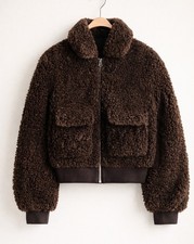 H&M Teddy Jacke braun XS Crop