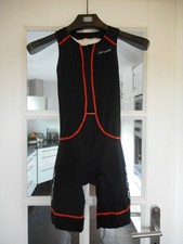 Orca Race Suit Women, Größe XS, black/white Naht orange, Einteiler