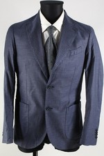 Lanificio Filli Cerruti blau-schwarz-kariertes Sakko Gr.46/XS Wolle Top Zustand