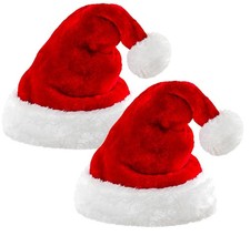 2x Nikolausmütze - Weihnachtsmütze rot für - Einheitsgröße - Erwachsene & Kinder