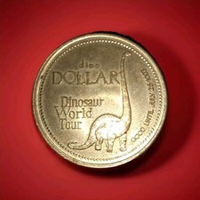 1993 Edmonton Dino Dollar Dinosaurier Welttournee Skelett Weltpremiere Bronze