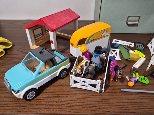 Playmobil auto mit pferdebox - mit,