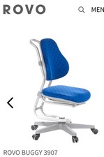 Kinderschreibtisch Stuhl ROVO BUGGY 3907, höhenverstellbar, blauer Stoff Schule