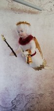 Wattefigur Schwebeengel Engel Porzellankopf Christbaumschmuck vintage Handarbeit