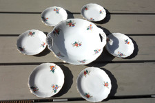 BAREUTHER BAVARIA SET * 1 SCHALE & 6 TELLER * ALT * VINTAGE * TOP ZUSTAND 