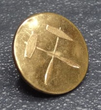 1 Uniformknopf Bergbau Bergmann Schlägel & Eisen Glück auf ! 20 mm messing