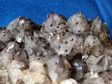 Rauchquarz mit Calcitkugeln