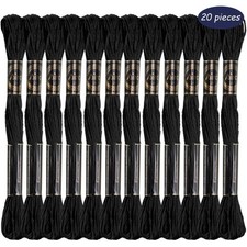 20er Set schwarzes Stickgarn