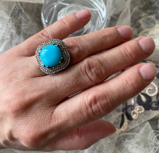 Cushion Türkisring Diamant