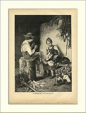 Der unmusikalische Dackel Kinder Palmbuschen Hackstock Bever HOLZSTICH W 267