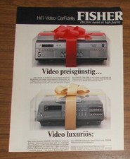 Seltene Werbung vintage FISHER VBS 7000 VBS 9000 Betamax Videorecorder #3 1980