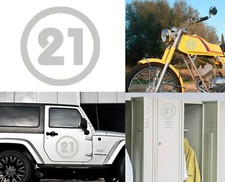 Numero 21, Aufkleber von / Aus