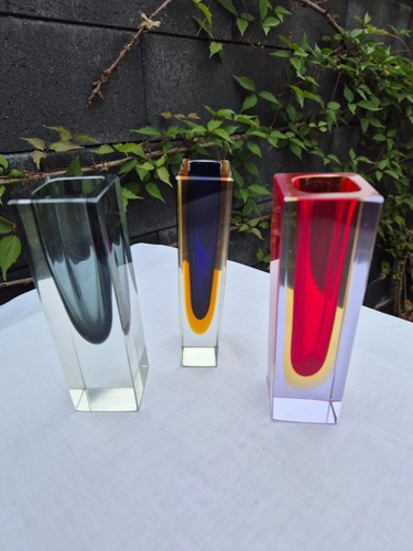Vintage sommerso glasvasen - vintage,