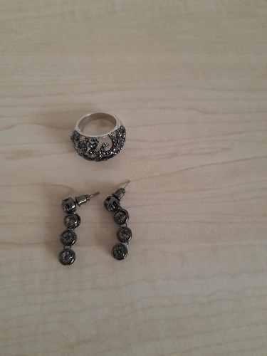 Markasit ring und ohrringe - ohrringe, neu